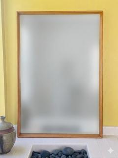  Heywood Wakefield Pristine Large Heywood Wakefield Mirror in Wheat Finish - 4572870