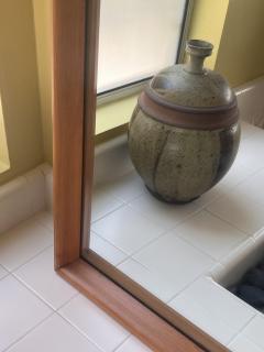  Heywood Wakefield Pristine Large Heywood Wakefield Mirror in Wheat Finish - 4572874