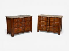  Hickory Chair Co Hickory Chair Louis XV Style Commodes Wood Brass Marble USA 1980s - 4544342