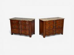  Hickory Chair Co Hickory Chair Louis XV Style Commodes Wood Brass Marble USA 1980s - 4544343