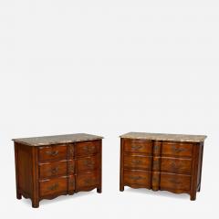  Hickory Chair Co Hickory Chair Louis XV Style Commodes Wood Brass Marble USA 1980s - 4544363