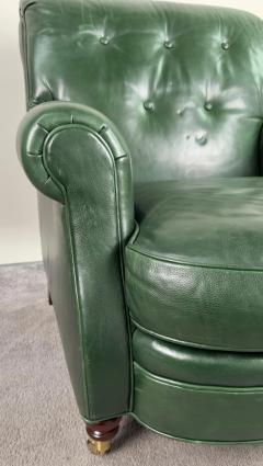  Hickory Chair Furniture Company Hickory Chair English Style Green Leather Club Chair - 3563485