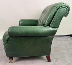  Hickory Chair Furniture Company Hickory Chair English Style Green Leather Club Chair - 3563486