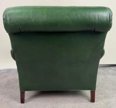  Hickory Chair Furniture Company Hickory Chair English Style Green Leather Club Chair - 3563487