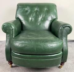  Hickory Chair Furniture Company Hickory Chair English Style Green Leather Club Chair - 3563491