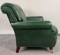  Hickory Chair Furniture Company Hickory Chair English Style Green Leather Club Chair - 3563493