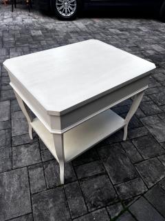  Hickory Chair Furniture Company Hickory Chair Puces side table in off white painted finish - 3343712