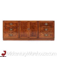  Hickory Manufacturing Co Hickory Manufacturing Company Mid Century Burlwood and Brass Lowboy Dresser - 3689409