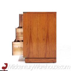  Hickory Manufacturing Co Hickory Manufacturing Company Mid Century Burlwood and Brass Lowboy Dresser - 3689412