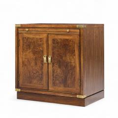  Hickory Manufacturing Co Hickory Manufacturing Mid Century Burlwood and Brass Nightstands Pair - 4357166