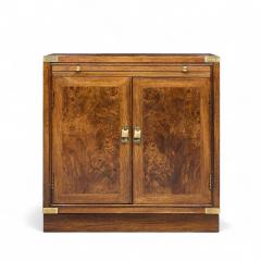  Hickory Manufacturing Co Hickory Manufacturing Mid Century Burlwood and Brass Nightstands Pair - 4357167