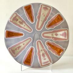  Higgins Glass Studio A Purple Mauve Colourway Mandarin Circular Fused Glass Plate - 3265869