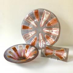  Higgins Glass Studio A Purple Mauve Colourway Mandarin Circular Fused Glass Plate - 3265874