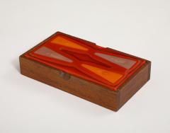  Higgins Glass Studio Higgins Art Glass Red Orange Box - 3616103