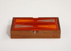  Higgins Glass Studio Higgins Art Glass Red Orange Box - 3616109