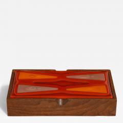  Higgins Glass Studio Higgins Art Glass Red Orange Box - 3617995