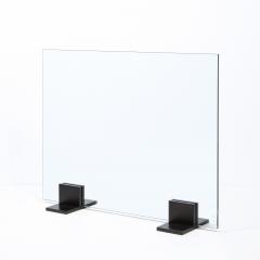  High Style Deco Custom Modernist Black Powdercoat Tempered Glass Firescreen by High Style Deco - 2365753