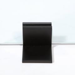 High Style Deco Custom Modernist Black Powdercoat Tempered Glass Firescreen by High Style Deco - 2365755