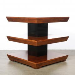  High Style Deco Custom by High Style Deco 3 Tier Art Deco Walnut Black Lacquer Table - 4827102