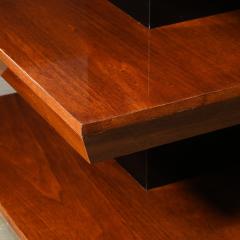  High Style Deco Custom by High Style Deco 3 Tier Art Deco Walnut Black Lacquer Table - 4827144
