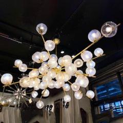  High Style Deco Handblown Murano Glass and Brass Constellation Chandelier by High Style Deco - 1580685