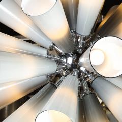  High Style Deco Modernist Chrome Chandelier w Murano Gray Conical Shades by High Style Deco - 1733158