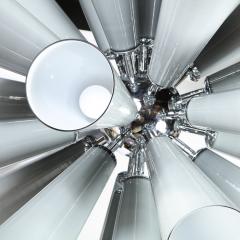  High Style Deco Modernist Chrome Chandelier w Murano Gray Conical Shades by High Style Deco - 1733187