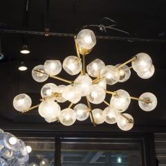  High Style Deco Modernist Murano Glass Brass Constellation Chandelier by High Style Deco - 1580992