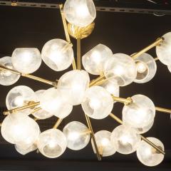  High Style Deco Modernist Murano Glass Brass Constellation Chandelier by High Style Deco - 1580996