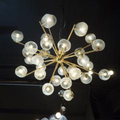  High Style Deco Modernist Murano Glass Brass Constellation Chandelier by High Style Deco - 1581004