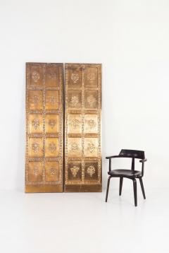 High Style Deco Pair of Brass Elevator Doors Louis Sullivan Style Chicago c 1930 - 4709619
