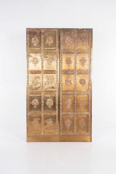  High Style Deco Pair of Brass Elevator Doors Louis Sullivan Style Chicago c 1930 - 4709622