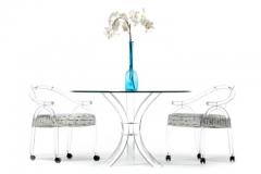  Hill Manufacturing 1970s Hollywood Regency Lucite Tusk and Glass Dining Table - 3234978