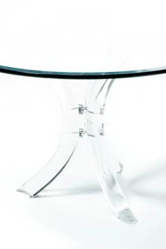  Hill Manufacturing 1970s Hollywood Regency Lucite Tusk and Glass Dining Table - 3234982
