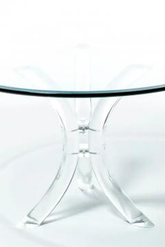  Hill Manufacturing 1970s Hollywood Regency Lucite Tusk and Glass Dining Table - 3234992