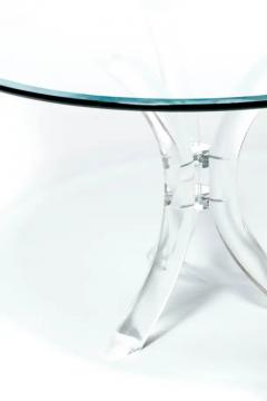  Hill Manufacturing 1970s Hollywood Regency Lucite Tusk and Glass Dining Table - 3234997