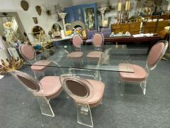  Hill Manufacturing MODERNIST LUCITE DINING TABLE AND SIX LUCITE DINING CHAIRS - 1847888