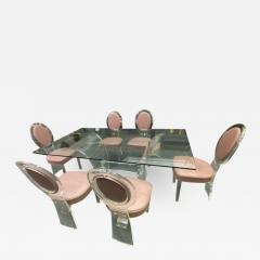  Hill Manufacturing MODERNIST LUCITE DINING TABLE AND SIX LUCITE DINING CHAIRS - 1848572