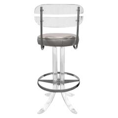  Hill Manufacturing Pair of Sculptural Swivel Bar Stools in Lucite 1970s - 1018686