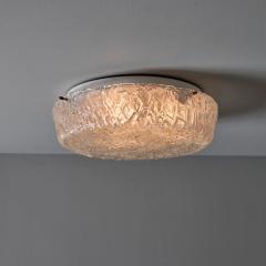  Hillebrand 1970s Hillebrand Murano Ice Glass Round Flush Mount - 4544680