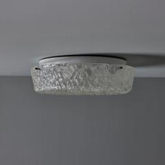  Hillebrand 1970s Hillebrand Murano Ice Glass Round Flush Mount - 4544681