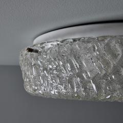  Hillebrand 1970s Hillebrand Murano Ice Glass Round Flush Mount - 4544682
