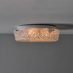  Hillebrand 1970s Hillebrand Murano Ice Glass Round Flush Mount - 4544683