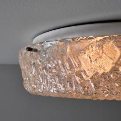  Hillebrand 1970s Hillebrand Murano Ice Glass Round Flush Mount - 4544684