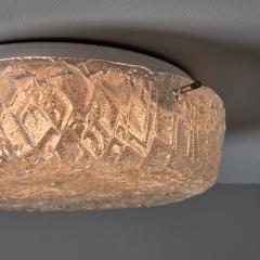  Hillebrand 1970s Hillebrand Murano Ice Glass Round Flush Mount - 4544685