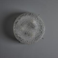  Hillebrand 1970s Hillebrand Murano Ice Glass Round Flush Mount - 4544688