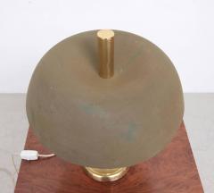  Hillebrand Beautiful Hillebrand Brass Table Lamp with Green Shade Germany 1960s - 538763