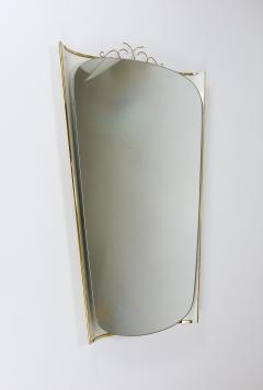  Hillebrand Ernest Igl Illuminated Mid Century Wall Mirror with Brass Crown by Hillebrand - 4245441