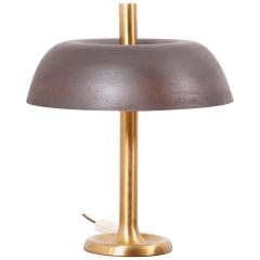  Hillebrand Hillebrand Brass Table Lamp with Brown Shade - 1439809