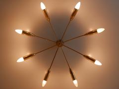  Hillebrand Large Eight Armed Mid Century Sputnik Chandelier or Ceiling Light Germany 1970s - 3923439